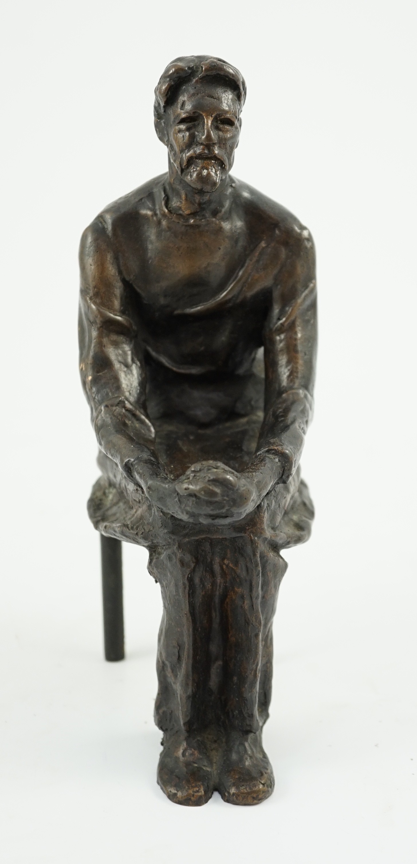 Fredda Brilliant (Polish, 1903-1999). A cast bronze figure of Anton Chekhov (Russian, 1860-1904), playwright and short story writer), depth 13cm height 22cm